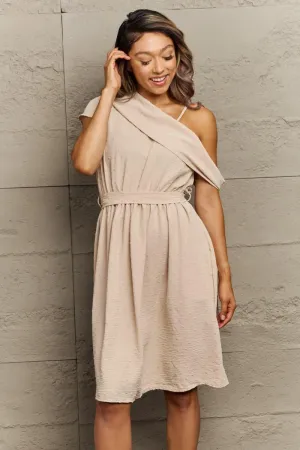 Fresh and Feminine A-Line Asymmetrical Neck Dress