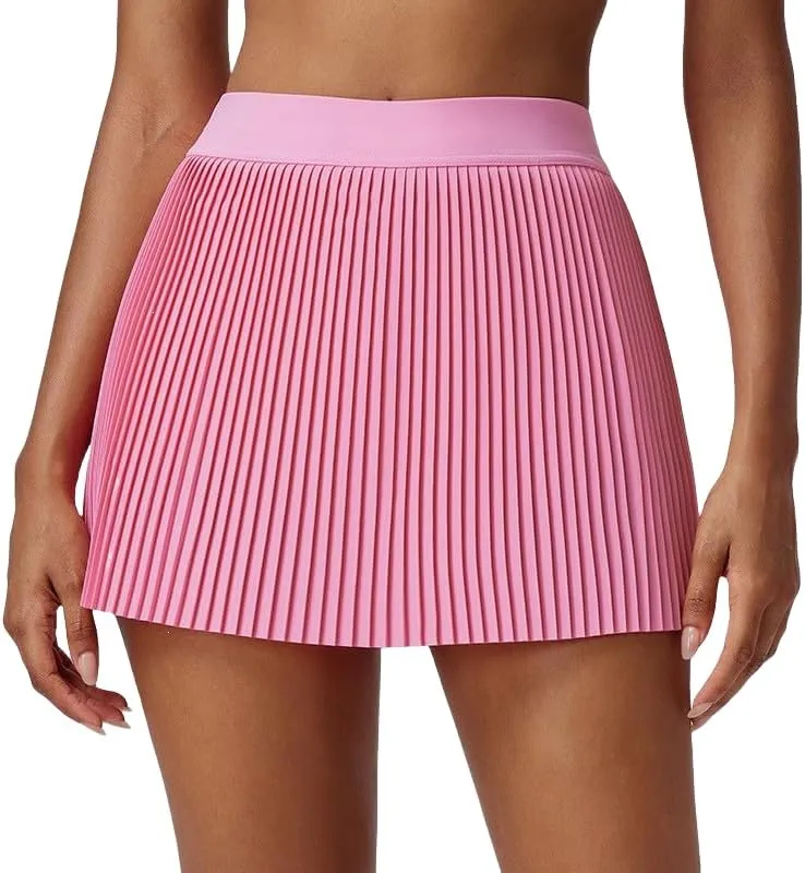 FUNSEED Pleated Tennis Skirts for Women High Waist Golf Skirt Tummy Control Athletic Skorts for Running Workout Pickleball