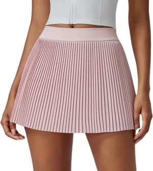 FUNSEED Pleated Tennis Skirts for Women High Waist Golf Skirt Tummy Control Athletic Skorts for Running Workout Pickleball
