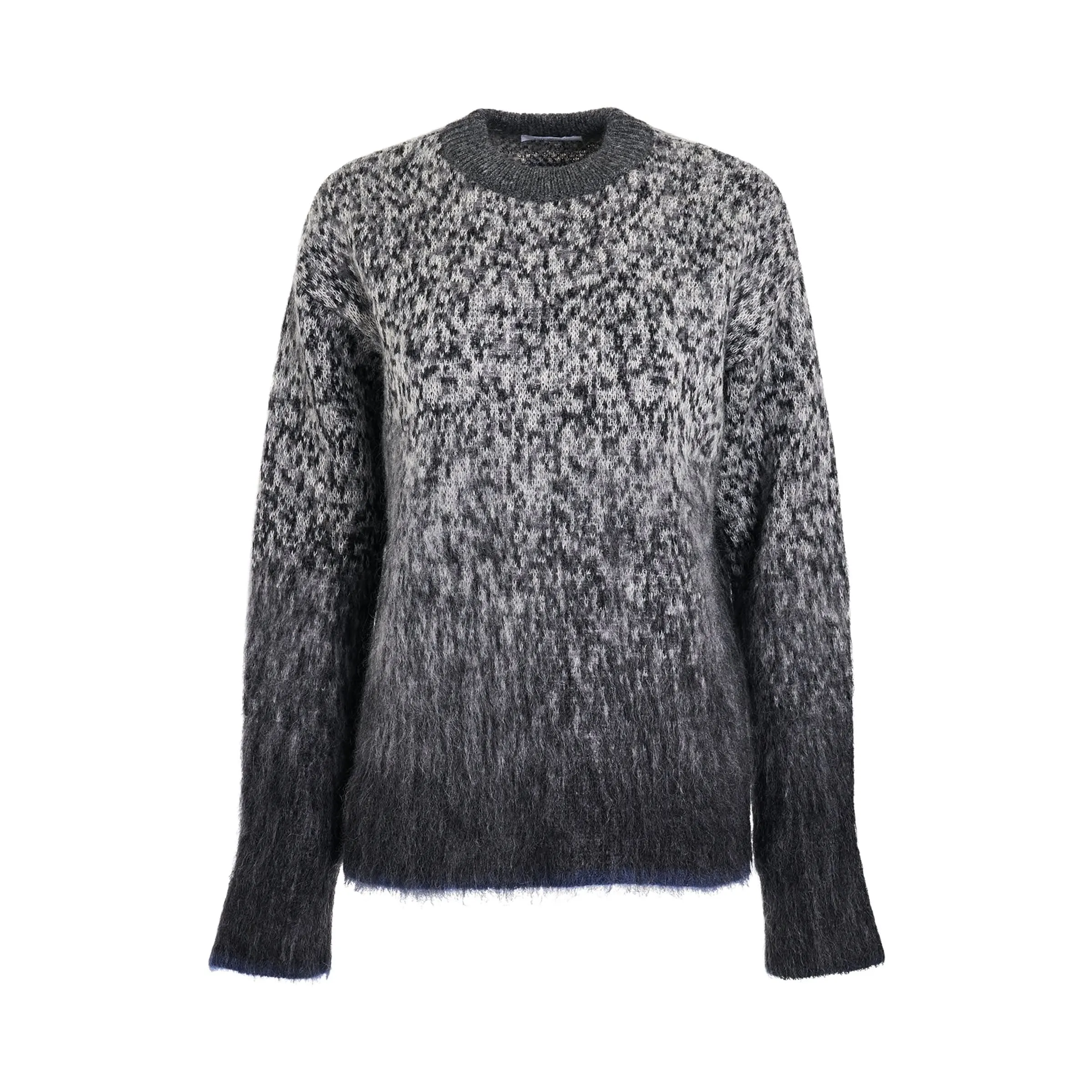 Fuzzy Mohair Arrow Knitwear in Dark Grey