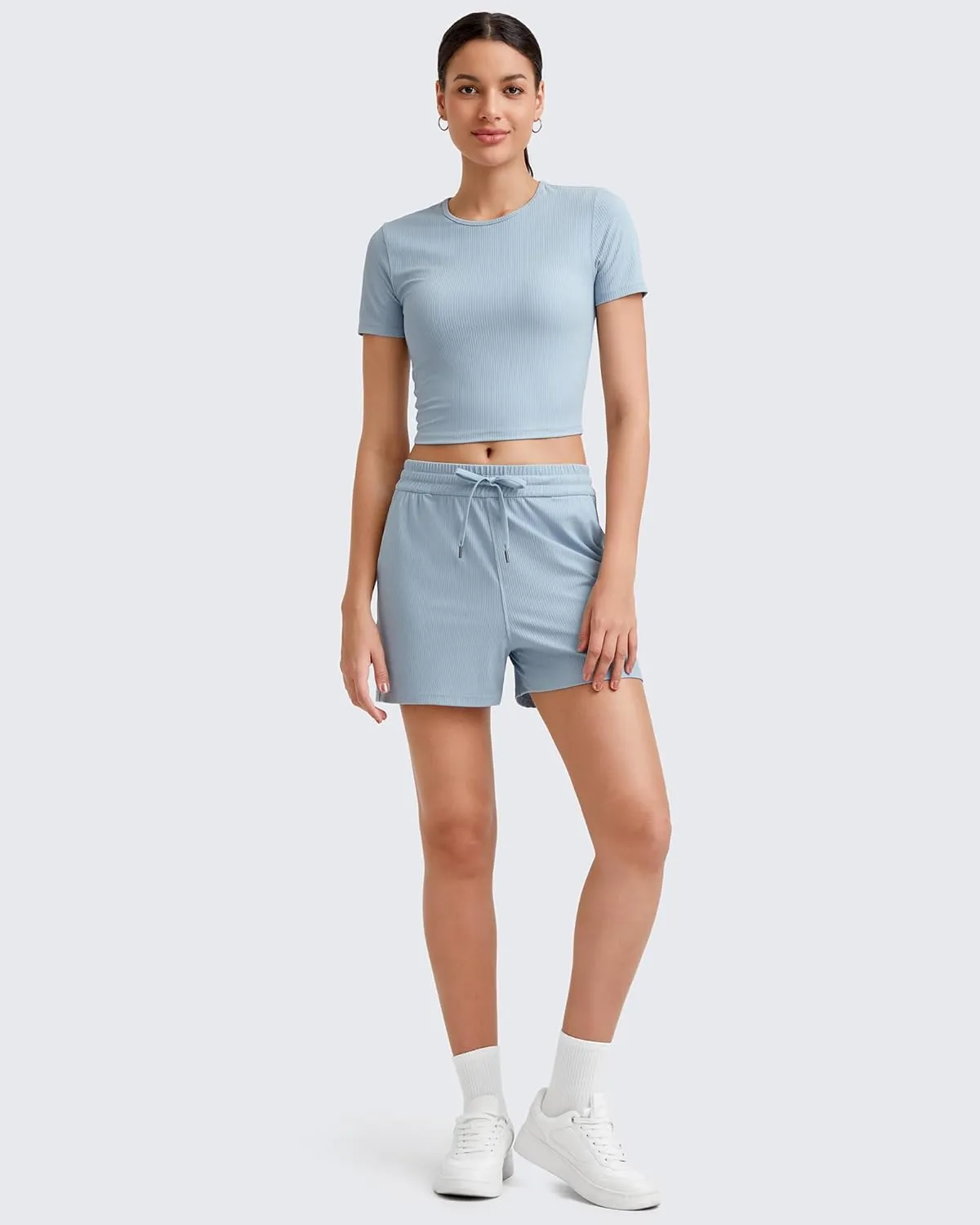 G4Free Workout Shirts Women Slim Fit Athletic Gym Work Out Tops Crop Short Sleeve Basic Yoga Tshirts Casual Summer