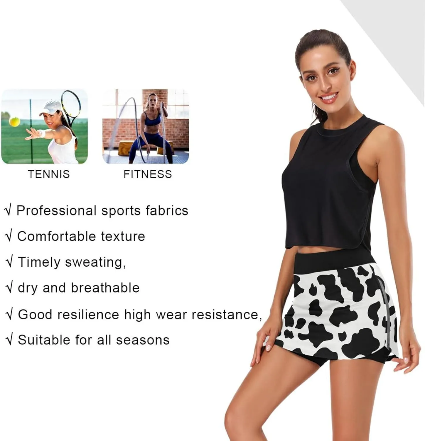 GAIGEO Colorful Retro Psychedelic Tie Dye Swirl Athletic Skorts Skirts for Women with Pockets, Casual Golf Activewear, S-XXL