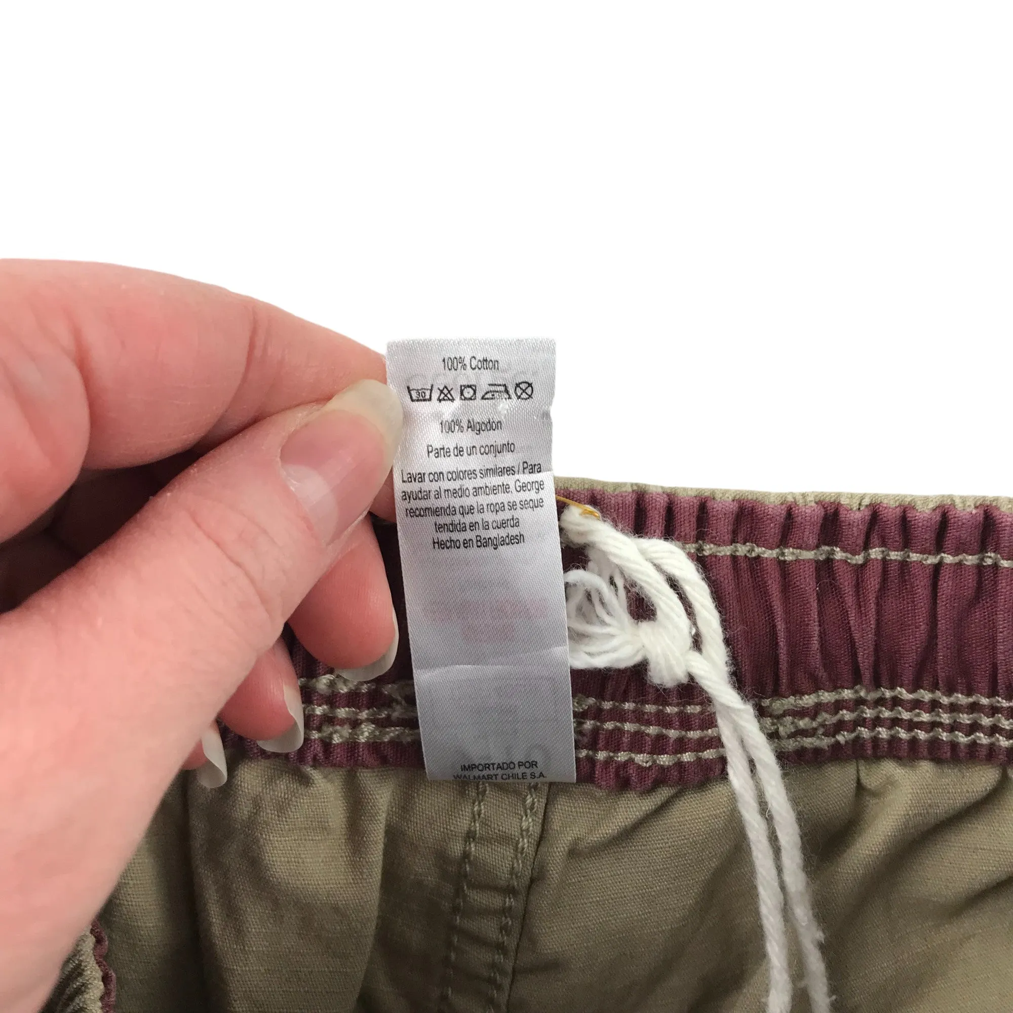 George Shorts Age 9 Beige Plain Pull up Cotton