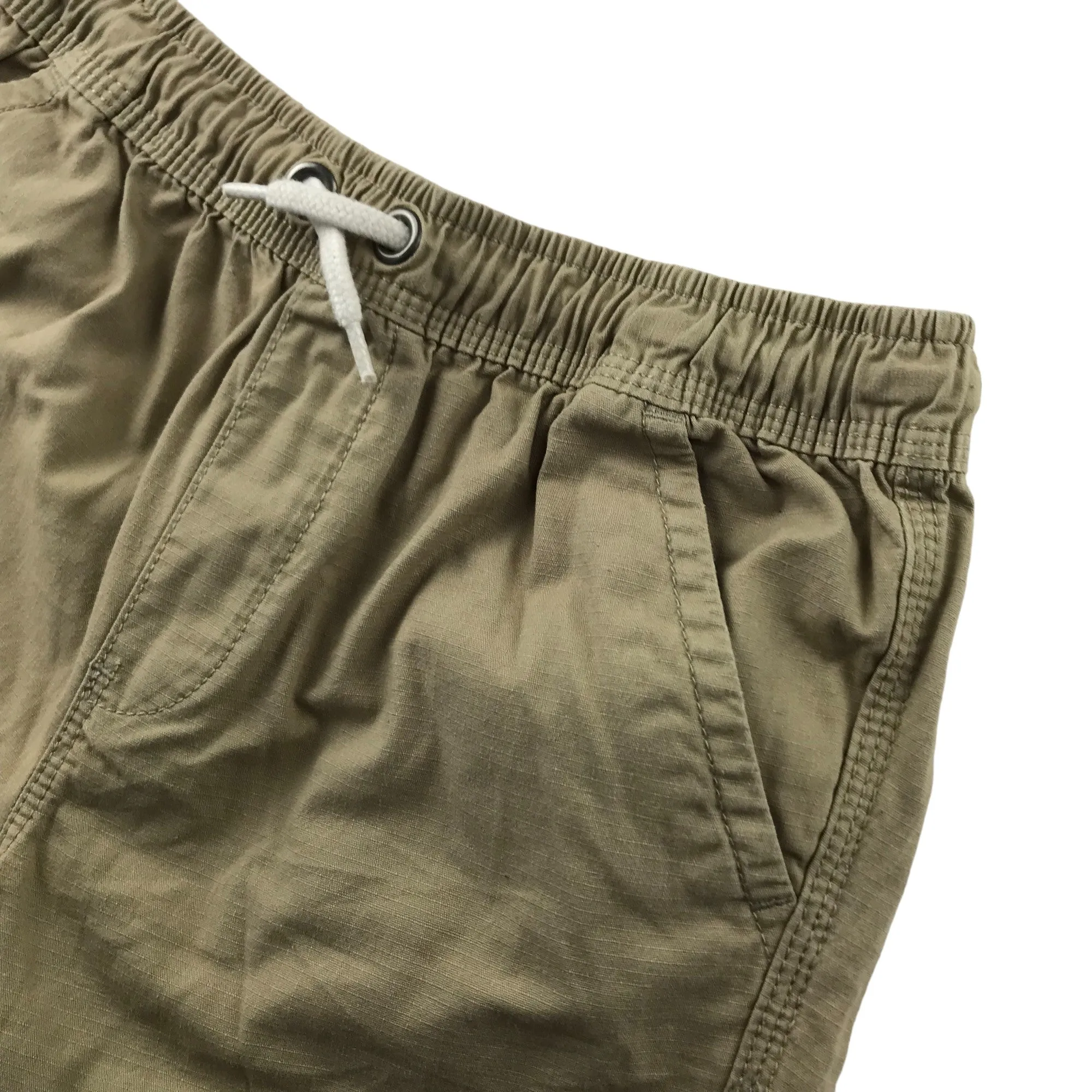 George Shorts Age 9 Beige Plain Pull up Cotton
