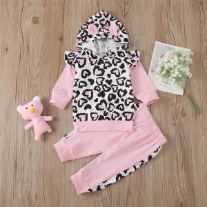 Girls Hooded Leopard Long Sleeve Top & Pants Toddler Girls Wholesale