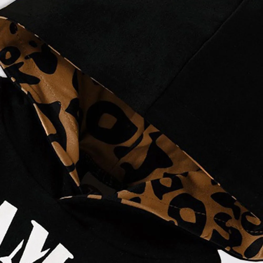 Girls Leopard Letter Print Hooded Top & Pants Toddler Girls Wholesale