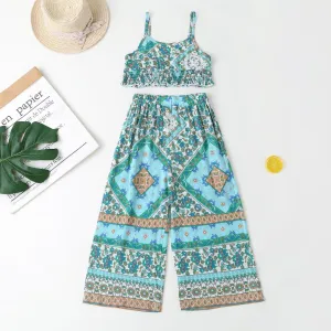 Girls Tribal Print Shirred Cami Top & Belted Pants