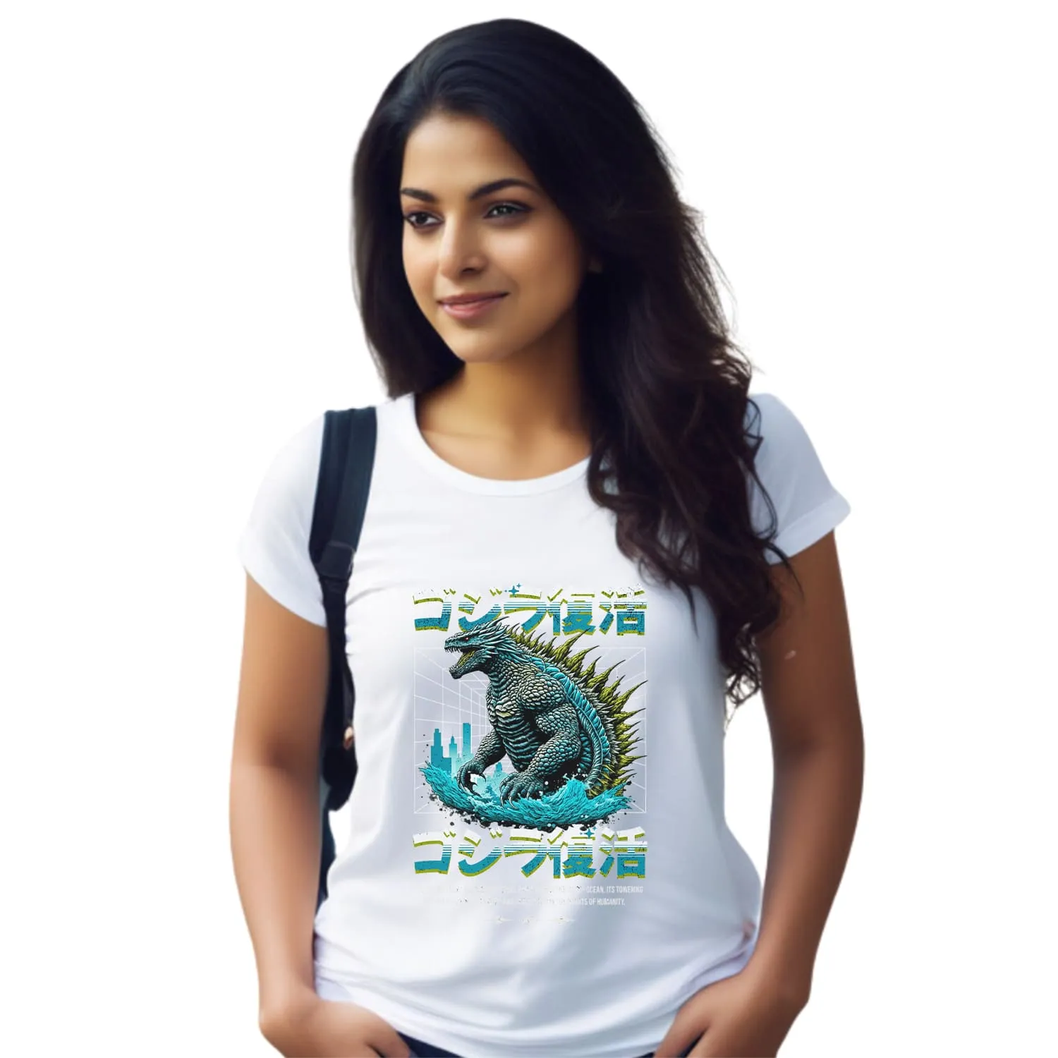 Godzilla Womens cotton printed T-shirt
