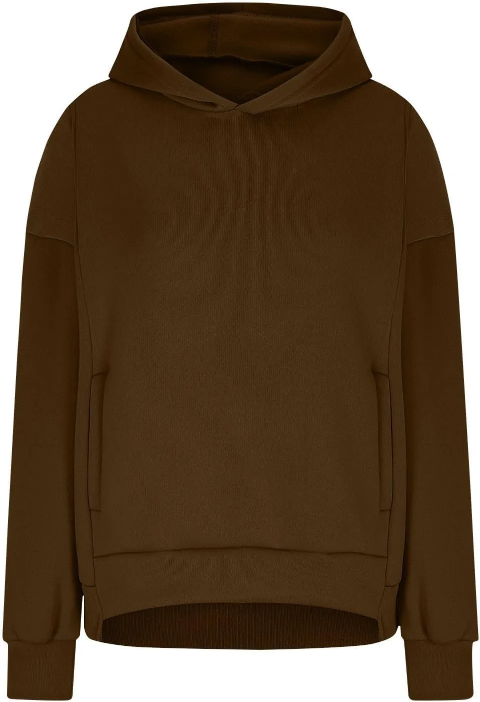 Gumipy Hoodies for Women Fleece Long Sleeve Oversized Sweatshirt Hoodie Y2K Irregular Hem Pullover Winter Coat with Pockets