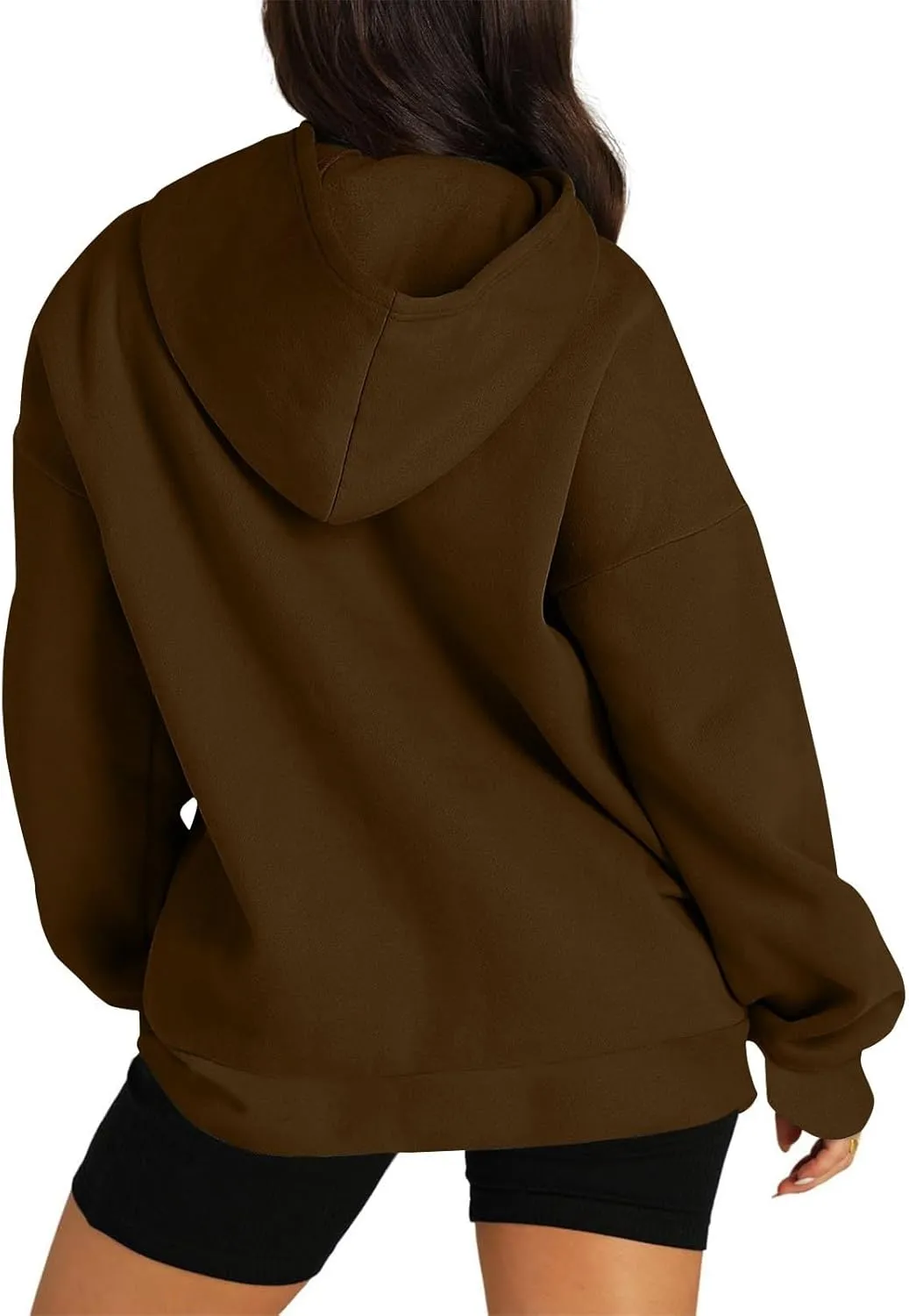 Gumipy Hoodies for Women Fleece Long Sleeve Oversized Sweatshirt Hoodie Y2K Irregular Hem Pullover Winter Coat with Pockets