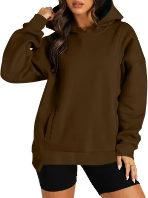Gumipy Hoodies for Women Fleece Long Sleeve Oversized Sweatshirt Hoodie Y2K Irregular Hem Pullover Winter Coat with Pockets