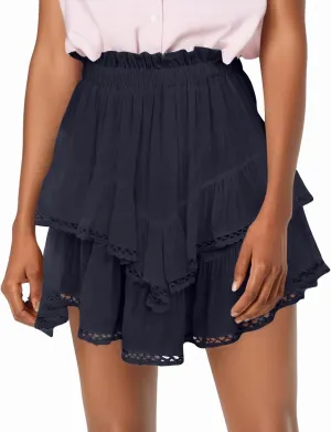 High Waisted Skirts for Women Trendy Summer Asymmetrical Hem Flowy Boho Cute Dress