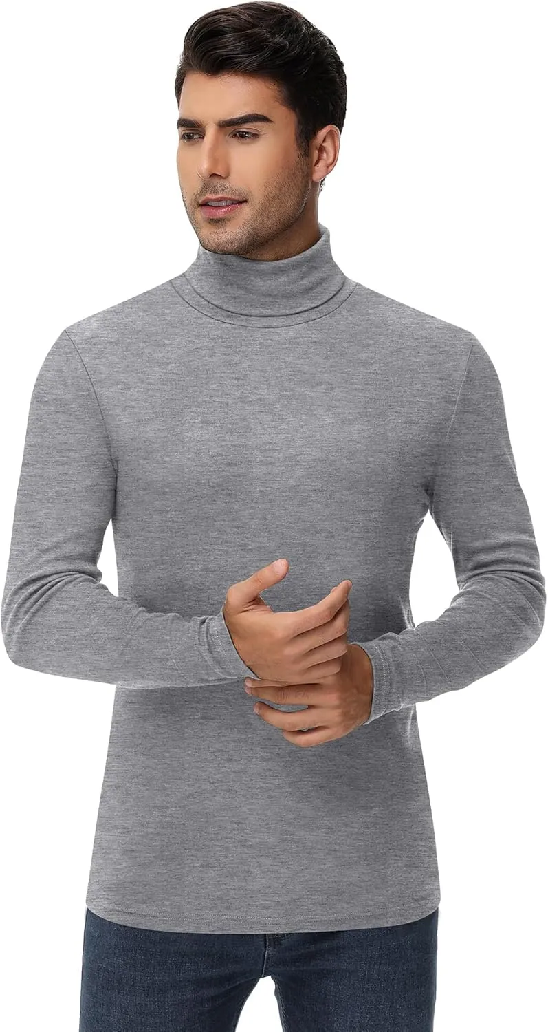 Huukeay 4 Pack Men's Turtleneck Shirts, Long Sleeve Casual Pullover Lightweight Slim Fit Knitted Sweaters Basic Soft Tops