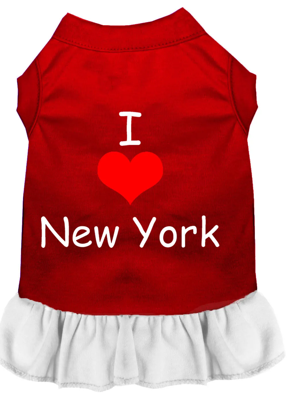 I Heart New York Screen Print Dress Red With White Xxl
