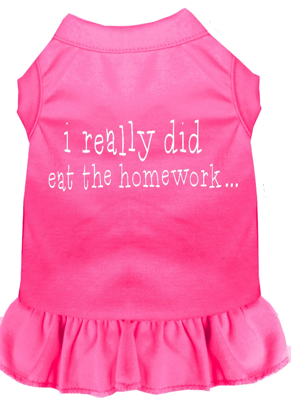 I Really Did Eat The Homework Screen Print Dress Bright Pink Xxl