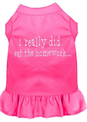 I Really Did Eat The Homework Screen Print Dress Bright Pink Xxl