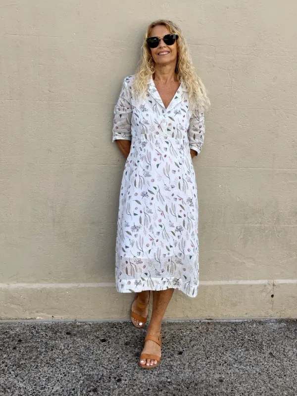 Jiva 50's Dress - Australiana Print - Ramie