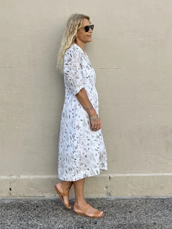 Jiva 50's Dress - Australiana Print - Ramie