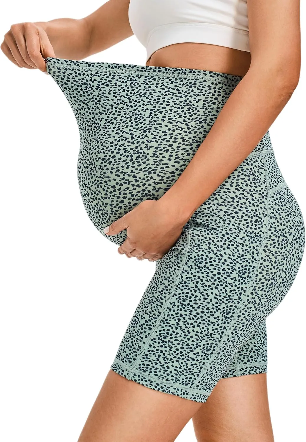 JOYSPELS Maternity Shorts Over The Belly Bump Athletic Workout Pregnancy Short with Pockets