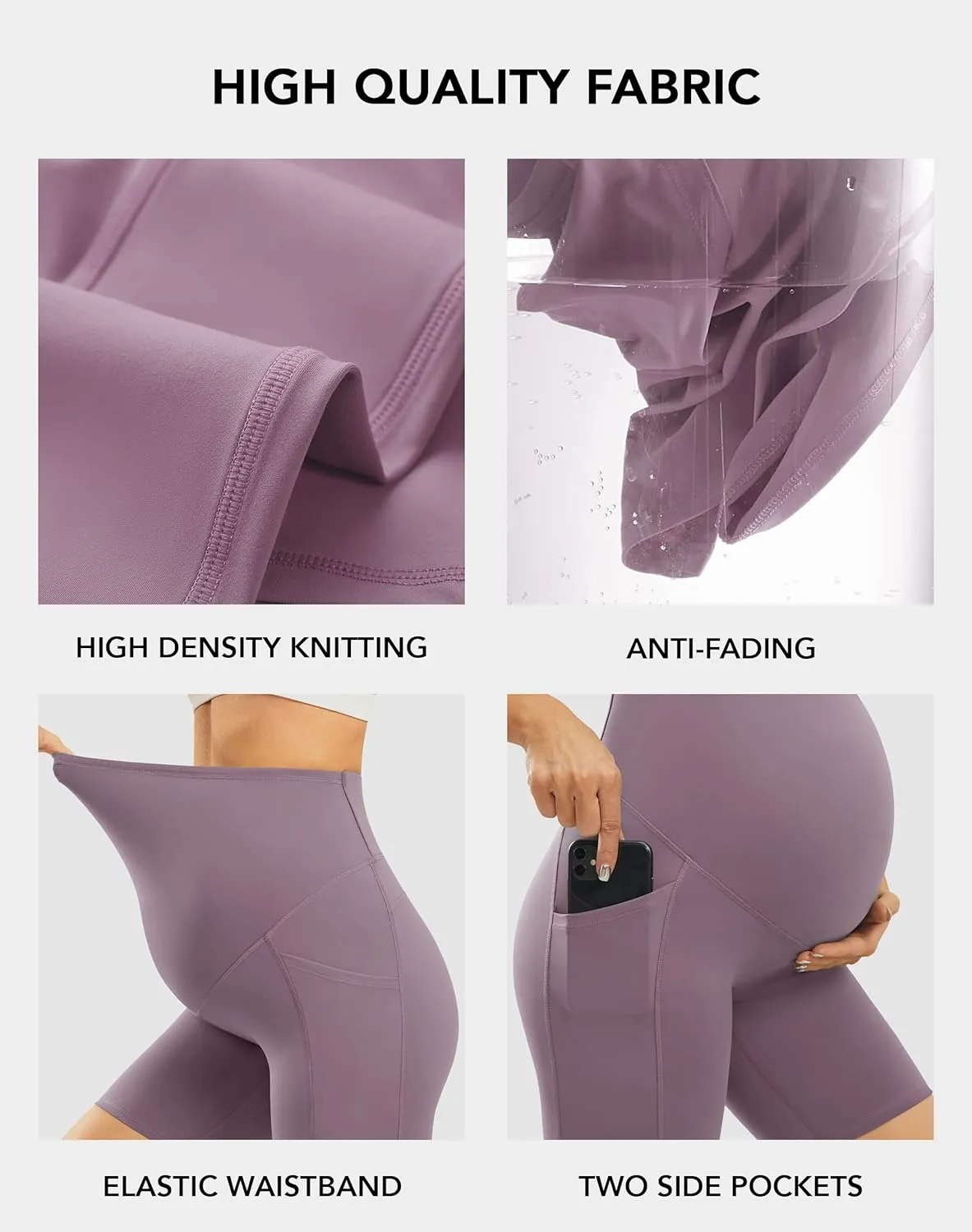 JOYSPELS Maternity Shorts Over The Belly Bump Athletic Workout Pregnancy Short with Pockets