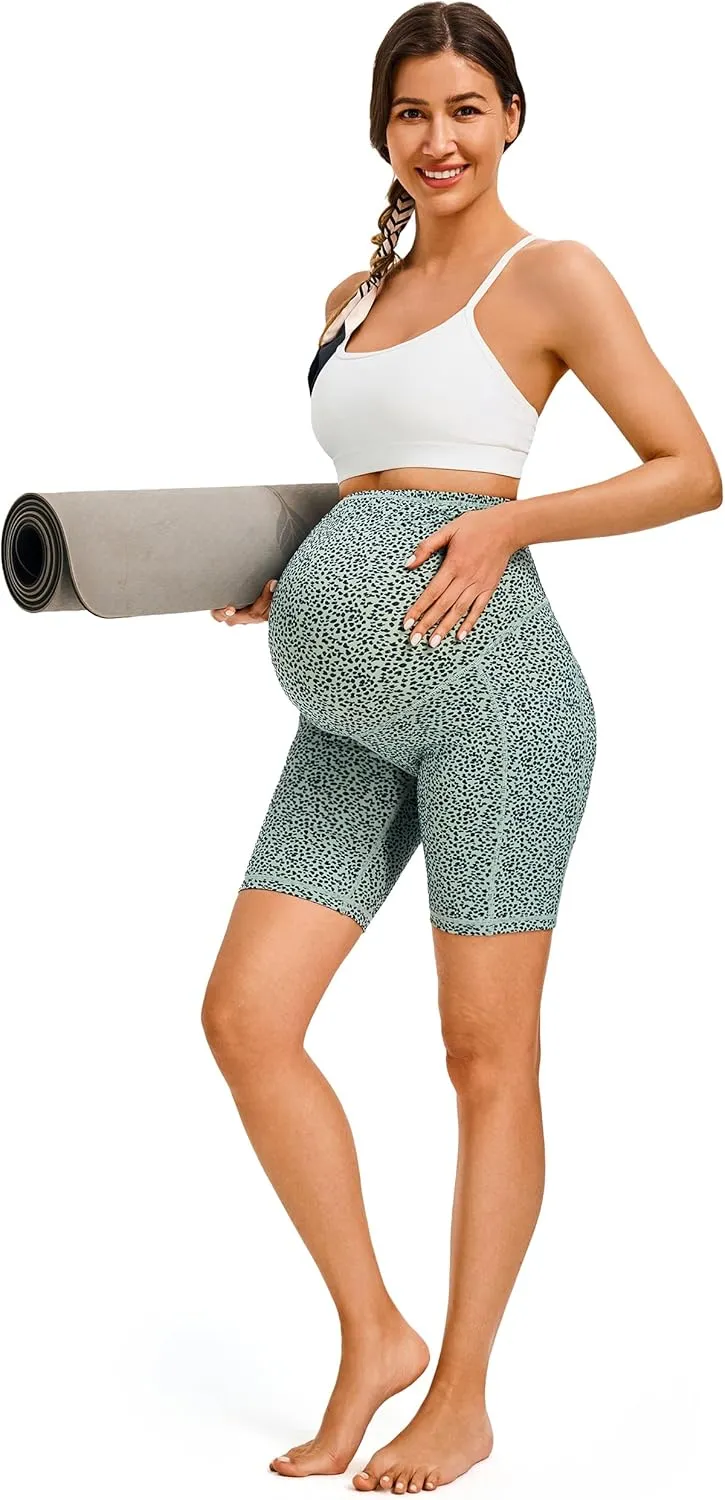JOYSPELS Maternity Shorts Over The Belly Bump Athletic Workout Pregnancy Short with Pockets