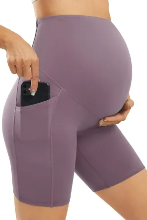 JOYSPELS Maternity Shorts Over The Belly Bump Athletic Workout Pregnancy Short with Pockets