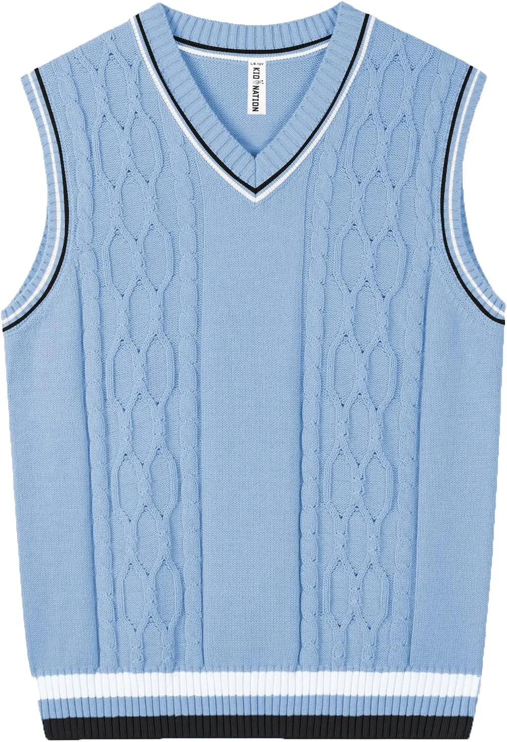 Kid Nation Boys Sweater Vest 100% Cotton School Uniform Vest for Girls Boy Toddler Kids Knit Vest