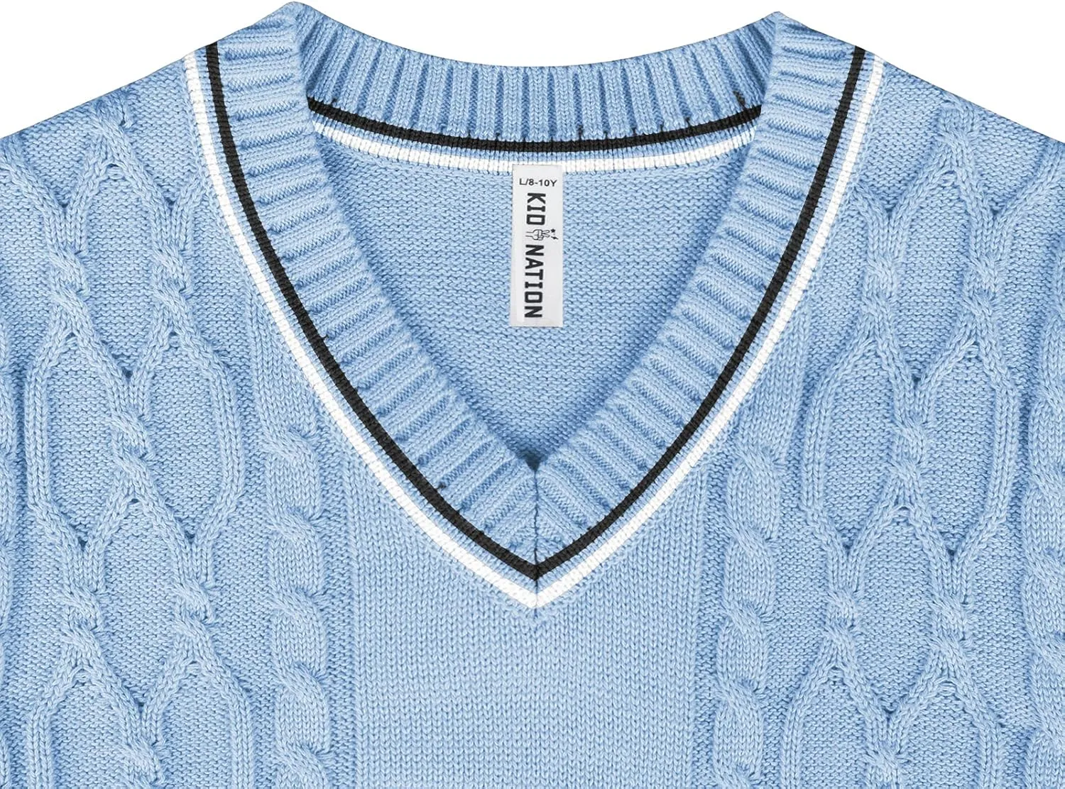 Kid Nation Boys Sweater Vest 100% Cotton School Uniform Vest for Girls Boy Toddler Kids Knit Vest