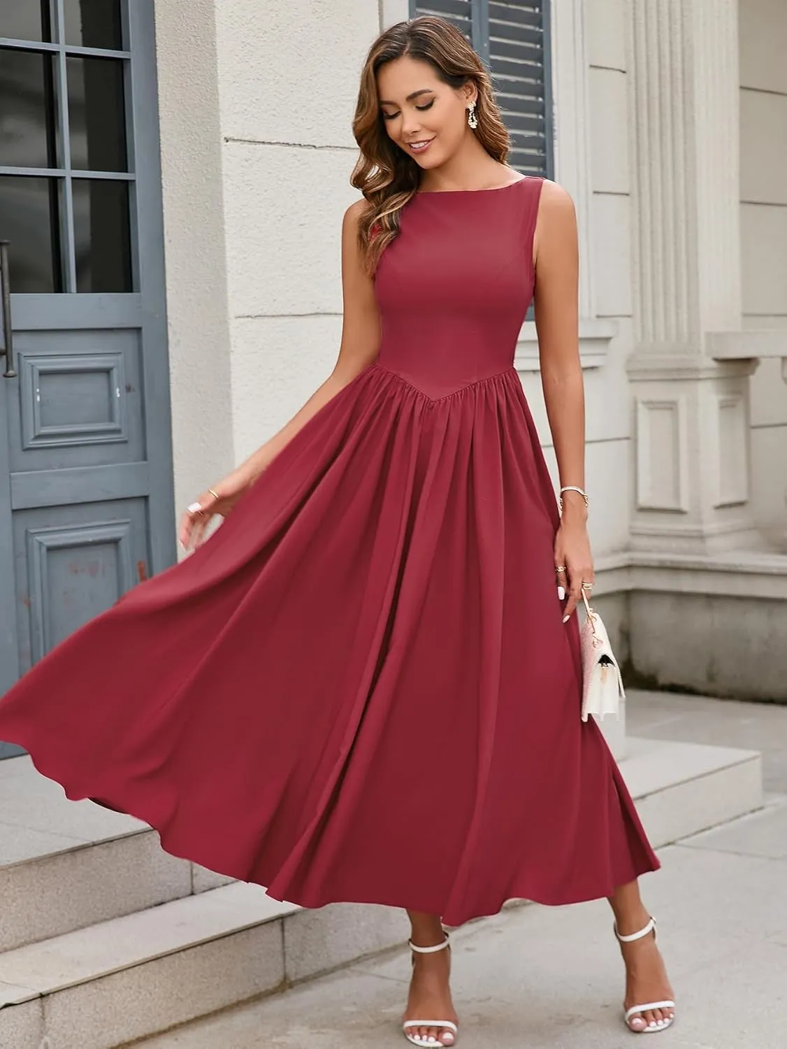 KUTUMAI Women Summer Sleeveless Maxi Dress Casual Vacation Sundress Tank Flowy Long Formal Wedding Guest Dresses 2025