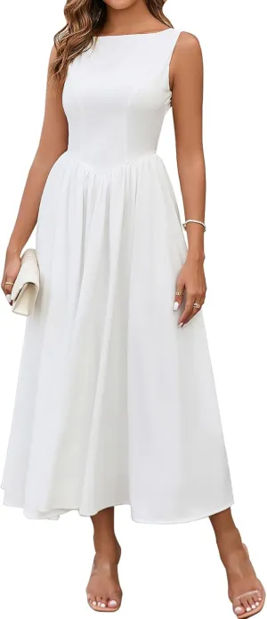 KUTUMAI Women Summer Sleeveless Maxi Dress Casual Vacation Sundress Tank Flowy Long Formal Wedding Guest Dresses 2025