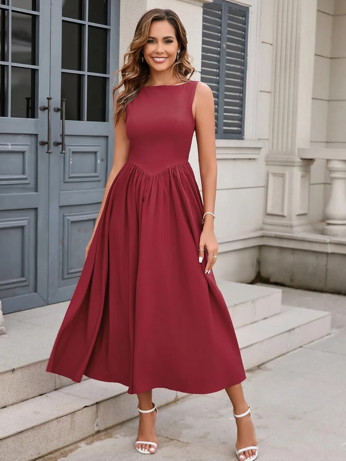 KUTUMAI Women Summer Sleeveless Maxi Dress Casual Vacation Sundress Tank Flowy Long Formal Wedding Guest Dresses 2025