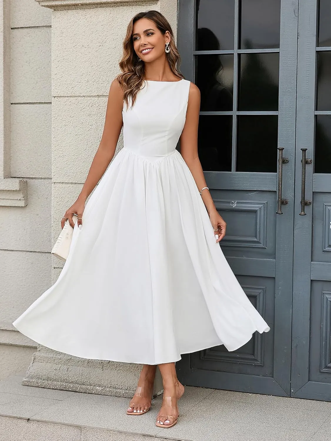 KUTUMAI Women Summer Sleeveless Maxi Dress Casual Vacation Sundress Tank Flowy Long Formal Wedding Guest Dresses 2025