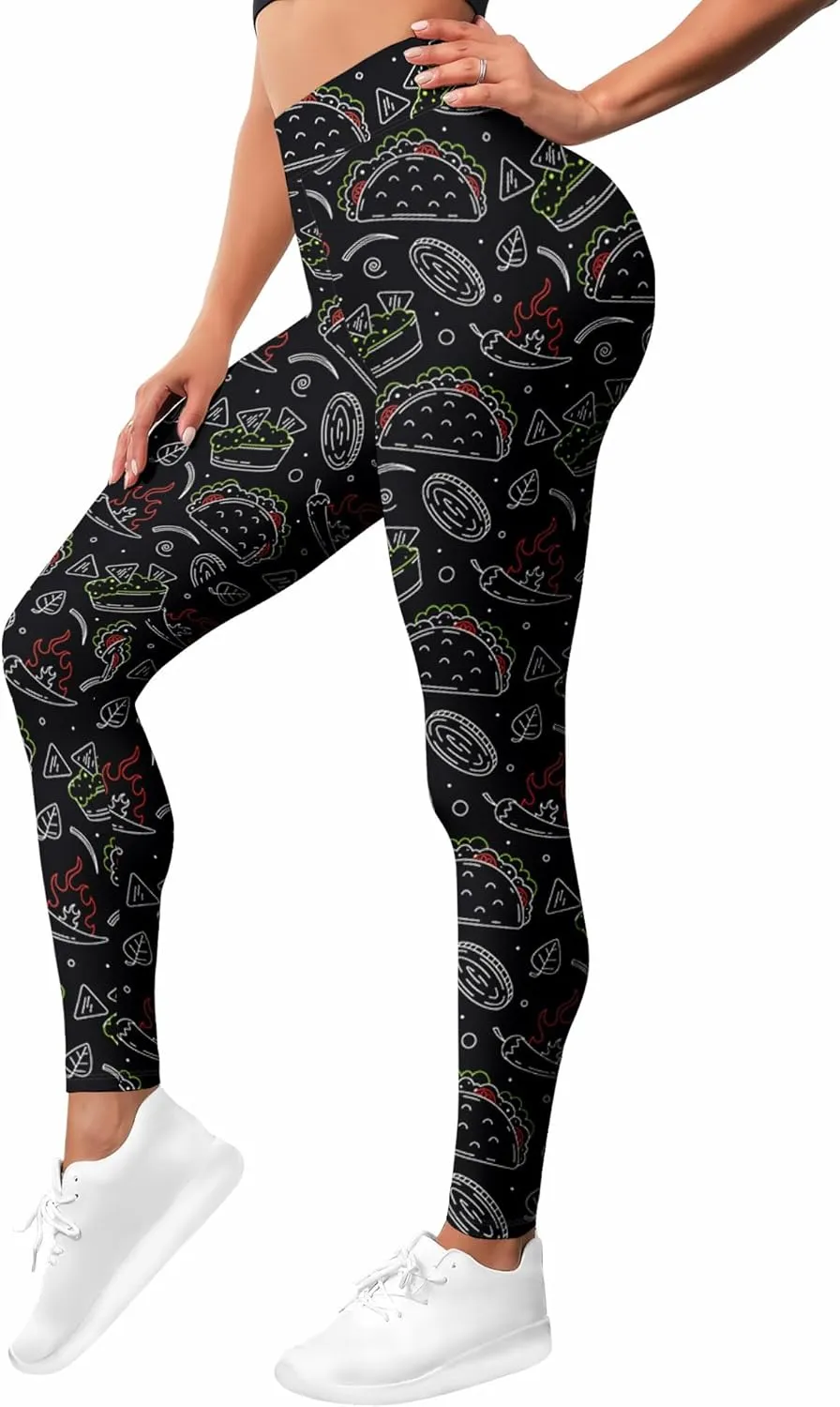 Leggings for Women Printed Funny Gym Womens Yoga Pants Floral Legging Flower Running Pant Athletic Legging