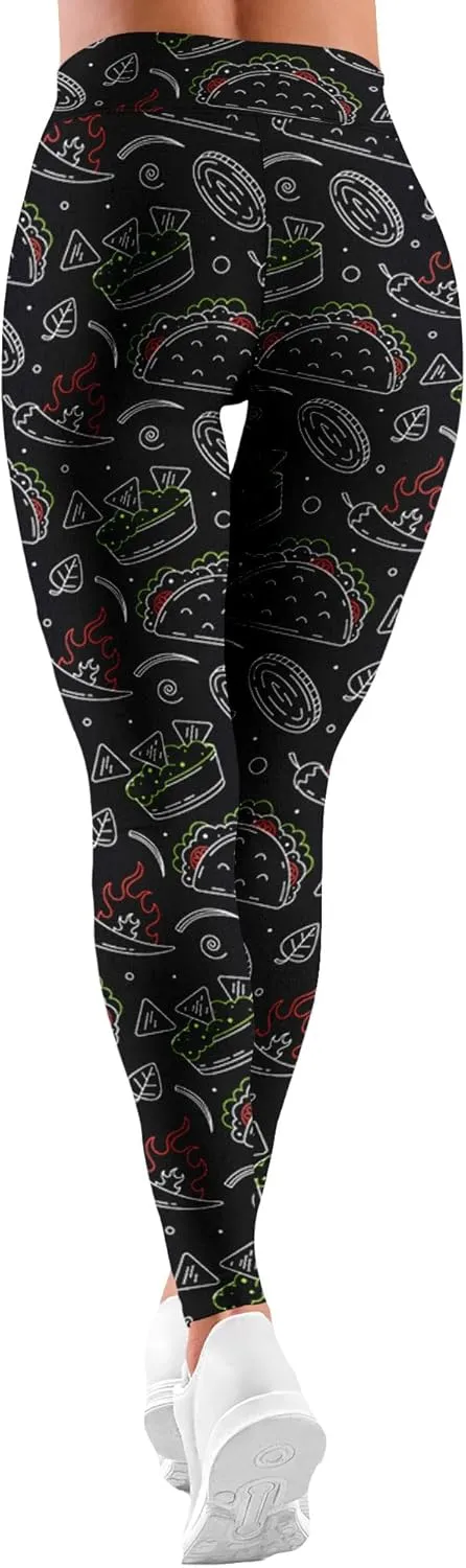 Leggings for Women Printed Funny Gym Womens Yoga Pants Floral Legging Flower Running Pant Athletic Legging