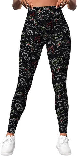 Leggings for Women Printed Funny Gym Womens Yoga Pants Floral Legging Flower Running Pant Athletic Legging
