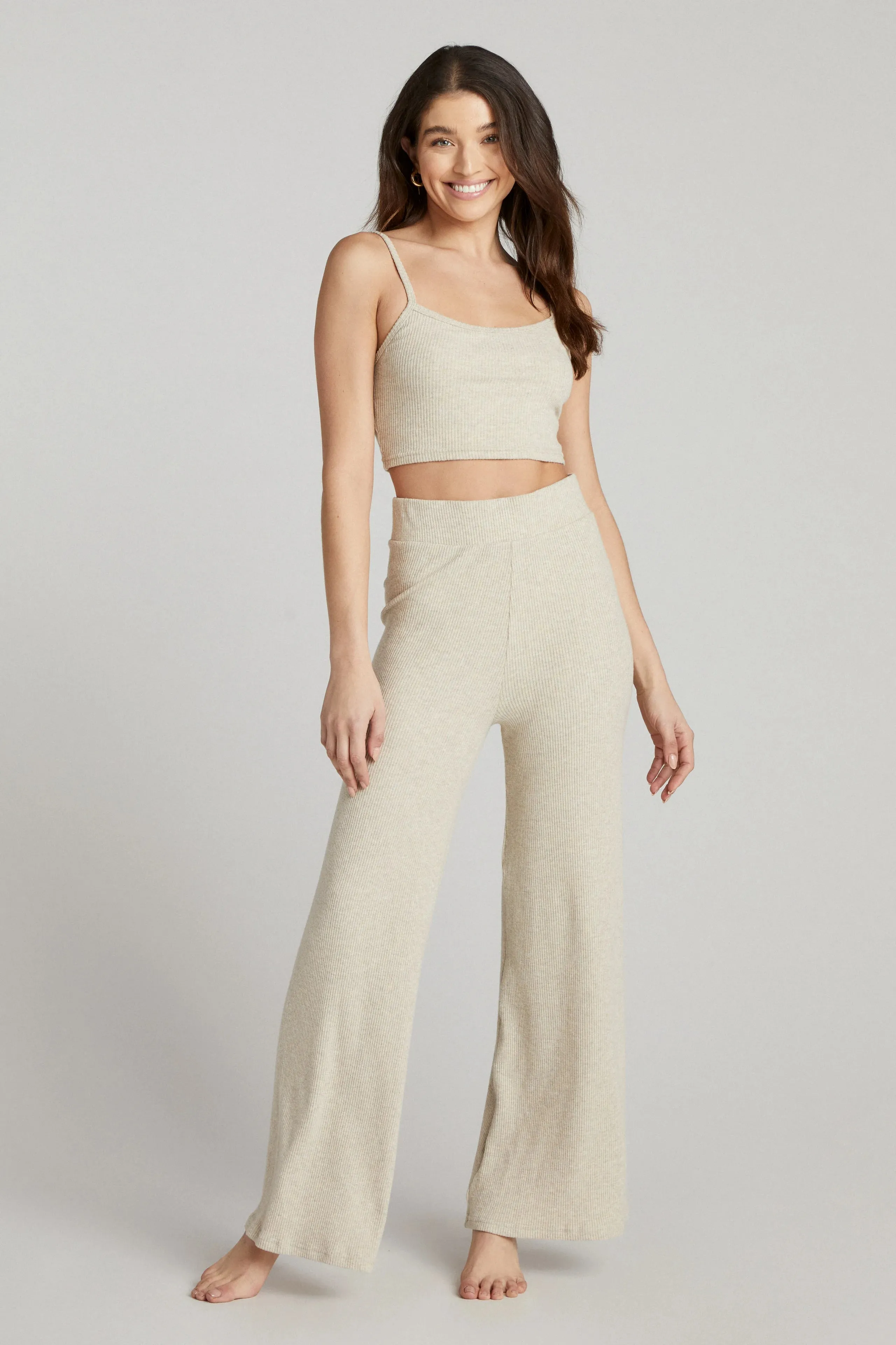 Lennon Flare Oatmeal Rib