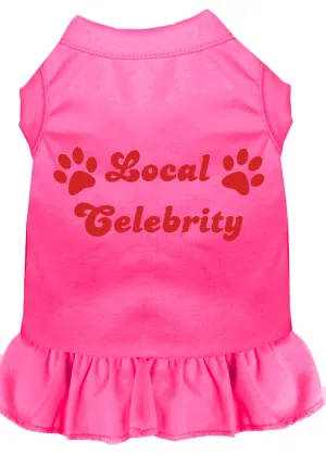 Local Celebrity Screen Print Dress Bright Pink Xxl