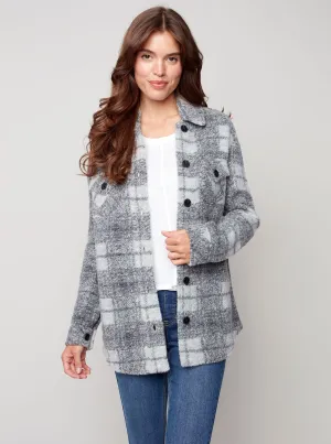 Long Sleeve Shirt Jacket With Pockets [Charcoal-C6192R]