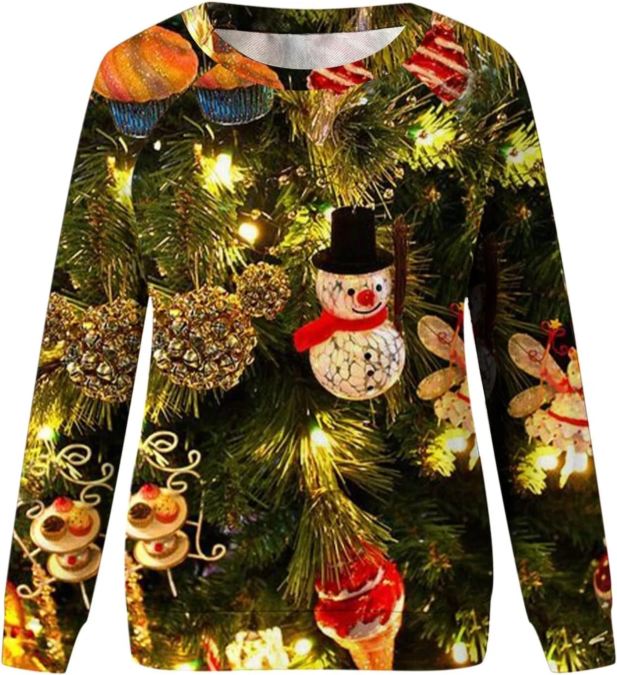 maisdgop Ugly Christmas Sweater Women Pretty Printed Crewneck Blouse Winter Holiday Sweatshirts Casual Long Sleeve Pullover