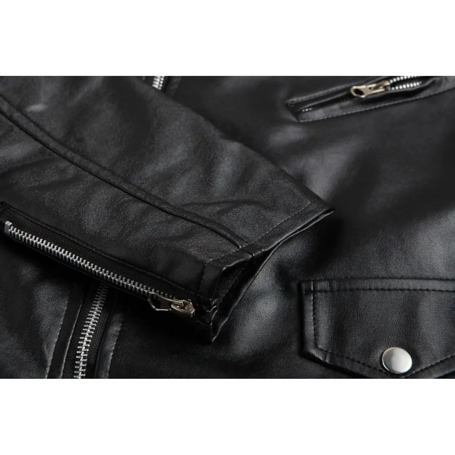 Maiyifu-GJ Men's Faux Leather Biker Sleeveless Jacket Vintage Asymmetric Zip Motorcycle Vest PU Lightweight Punk Belted Coat (Blacka1,X-Large)
