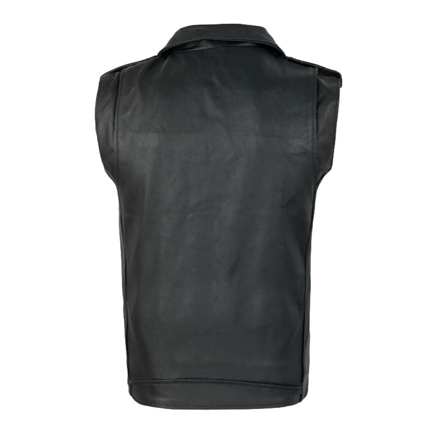 Maiyifu-GJ Men's Faux Leather Biker Sleeveless Jacket Vintage Asymmetric Zip Motorcycle Vest PU Lightweight Punk Belted Coat (Blacka1,X-Large)