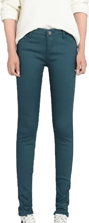Maiyifu-GJ Women's Winter Warm Fleece Lined Jeans Slim Fit Thermal Pencil Denim Pants Skinny High Waisted Tapered Jean