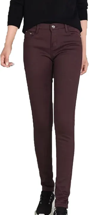 Maiyifu-GJ Women's Winter Warm Fleece Lined Jeans Slim Fit Thermal Pencil Denim Pants Skinny High Waisted Tapered Jean