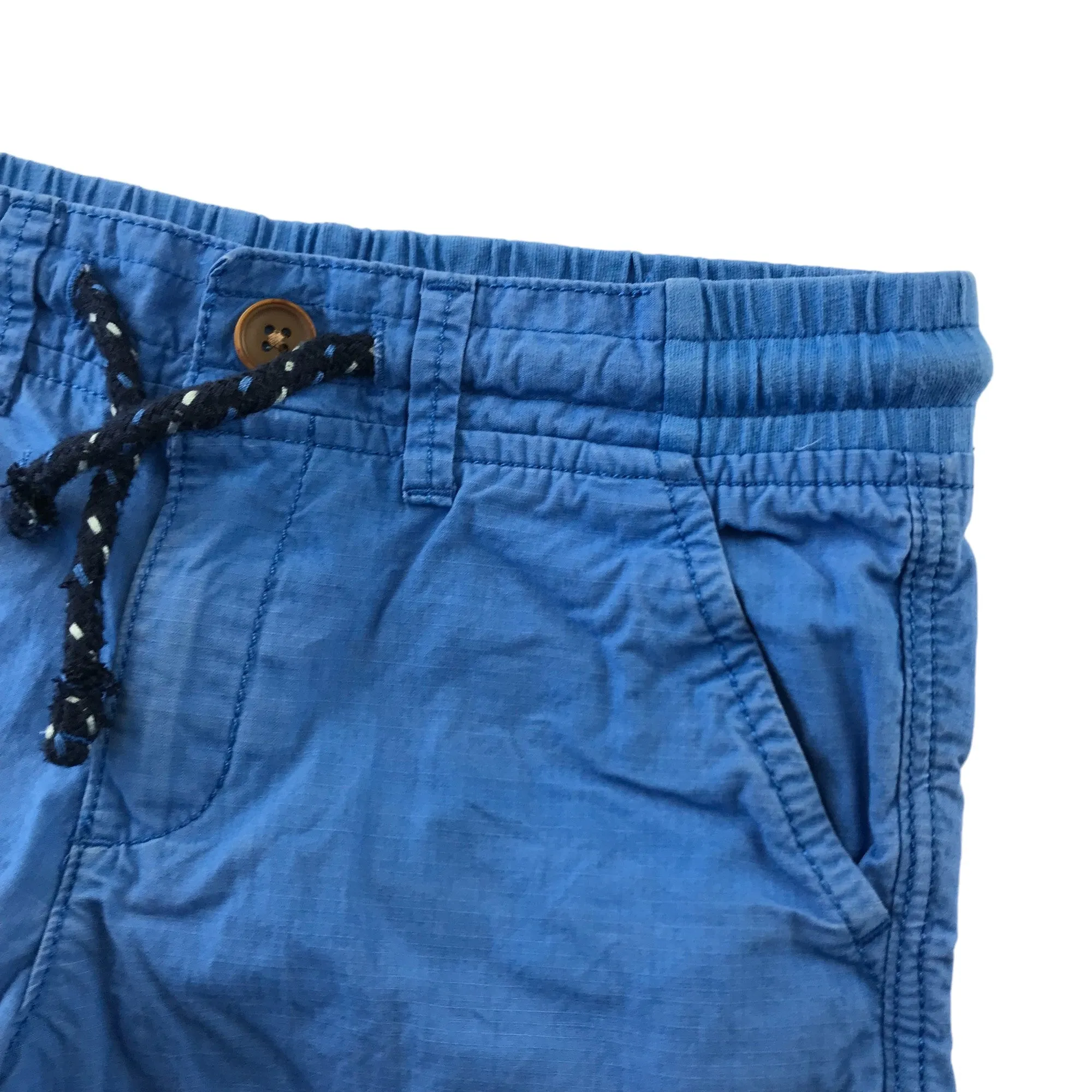 M&S Shorts Age 5 Royal Blue Plain Pull Up Cotton