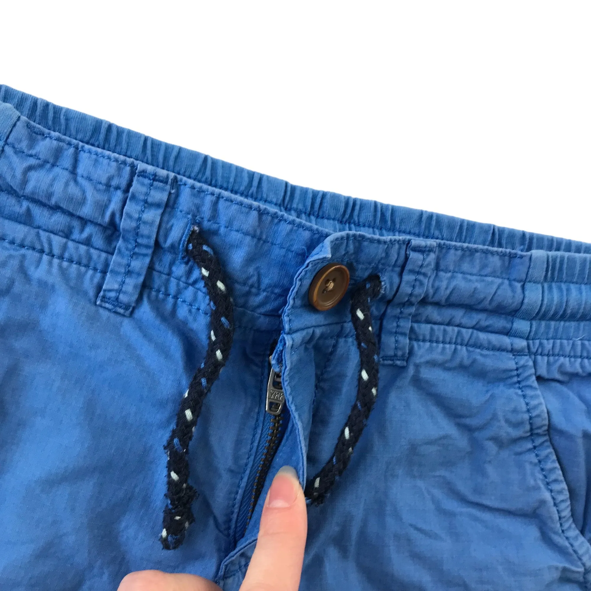 M&S Shorts Age 5 Royal Blue Plain Pull Up Cotton