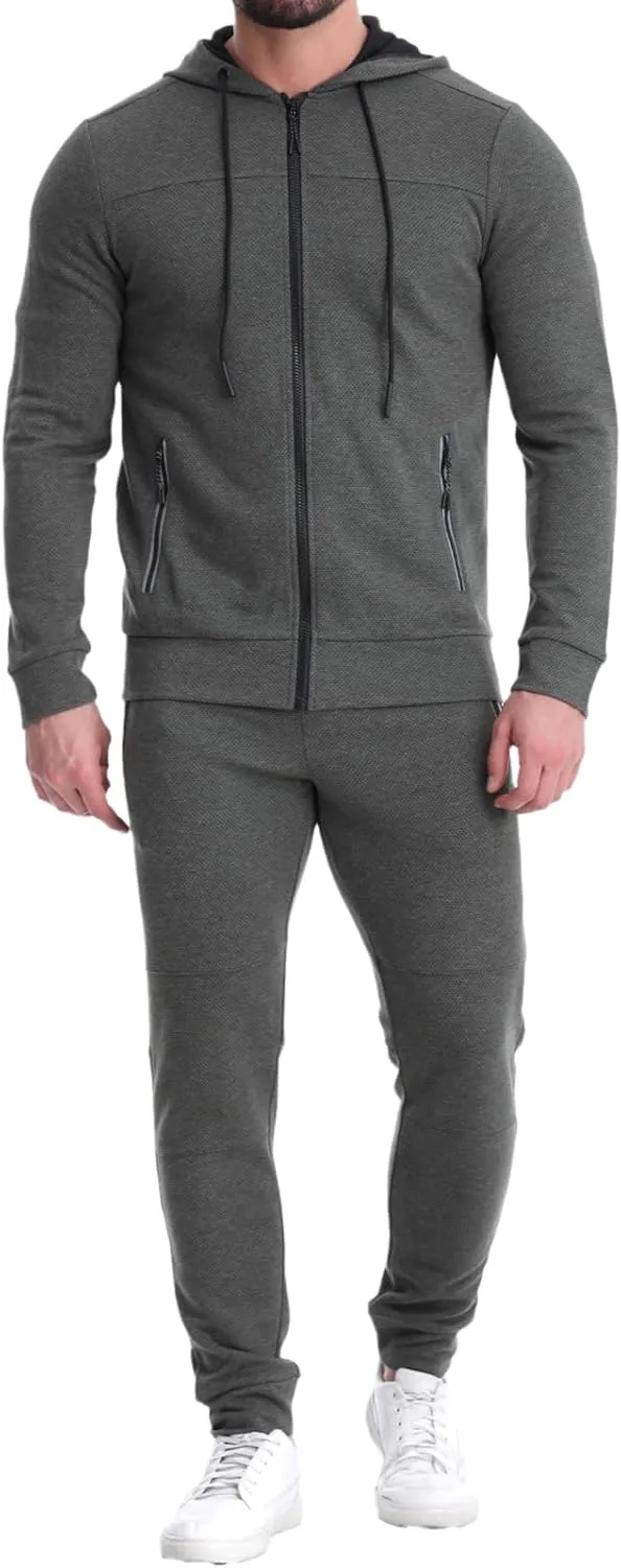 Mens Tracksuit 2 Piece Set Casual Sweatsuits Full Zip Track Suits Jogging Athletic Suit Sets