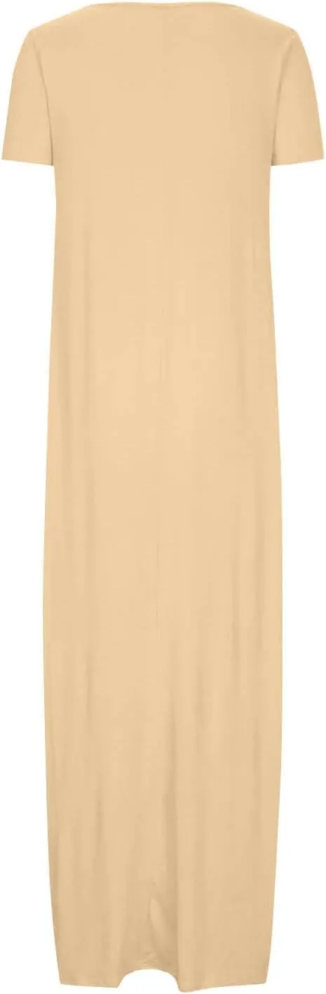 Midi Dresses for Women Casual Ruffle Summer Maxi Dress 2025 Vacation Boho Beach Sundresses Flowy Long Dress Pockets
