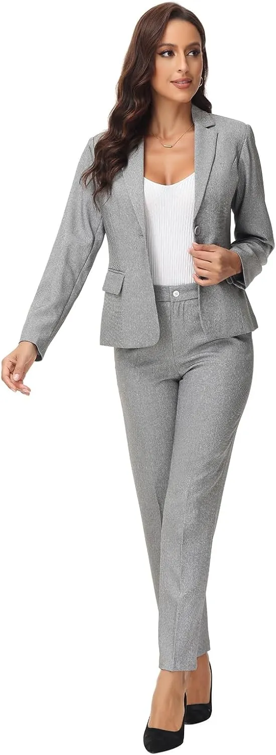 MODFUL Women's 2 Piece Suit Set - Business Pant Suits for Work