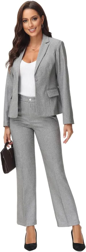 MODFUL Women's 2 Piece Suit Set - Business Pant Suits for Work