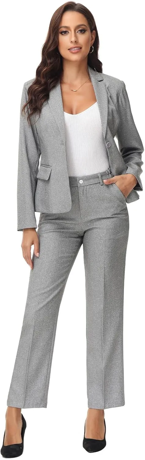 MODFUL Women's 2 Piece Suit Set - Business Pant Suits for Work